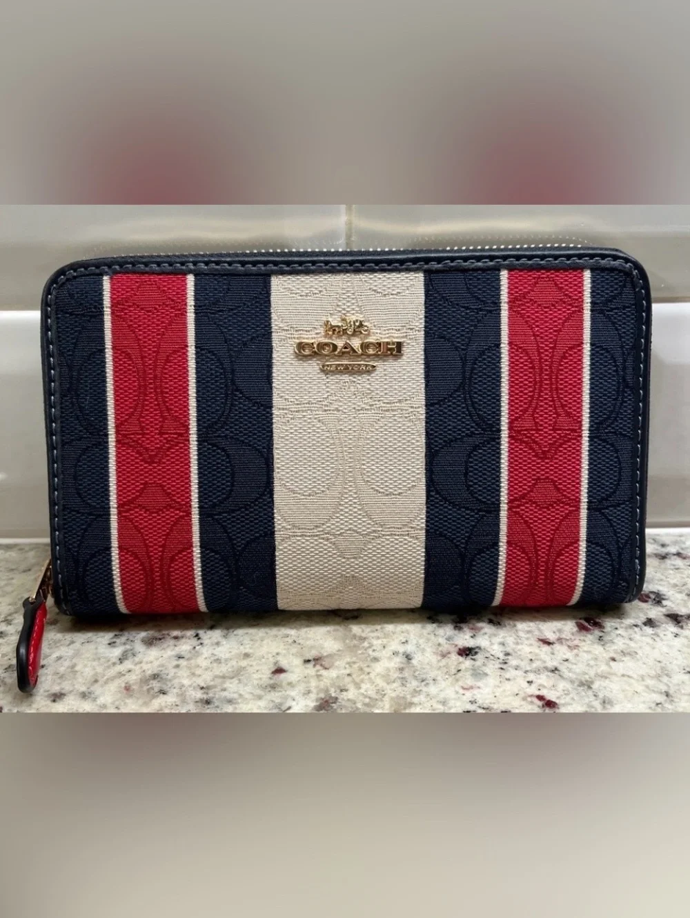 Coach Jacquard Zip Around Closure Wallet (NWOT)